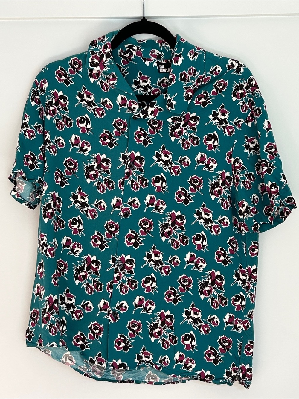 The Kooples Teal Floral Viscose Blouse